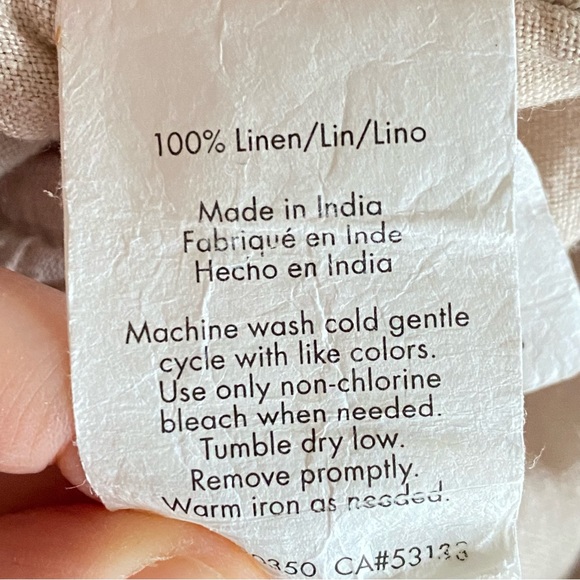 WAMSUTTA Vintage - King Duvet Cover / Washed Linen (BEIGE) - Picture 7 of 9